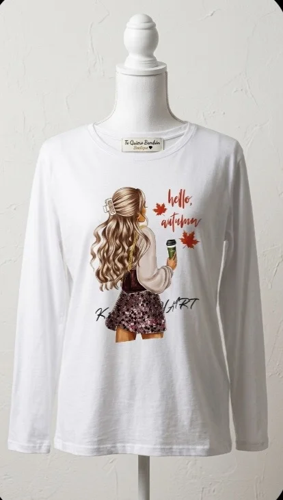 Remera Manga Larga  de Algodon